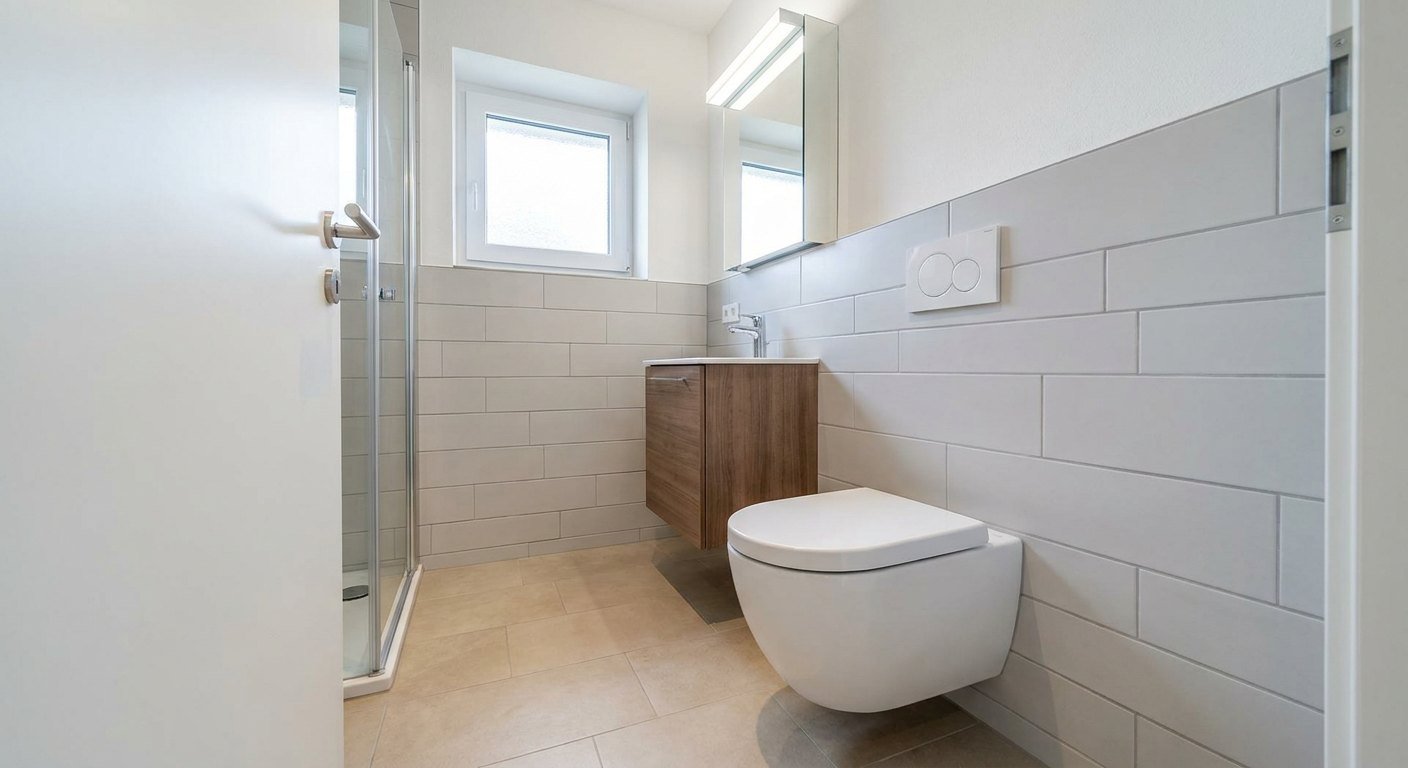 Salle de bain de 5 m² optimisée en immeuble ancien lyonnais