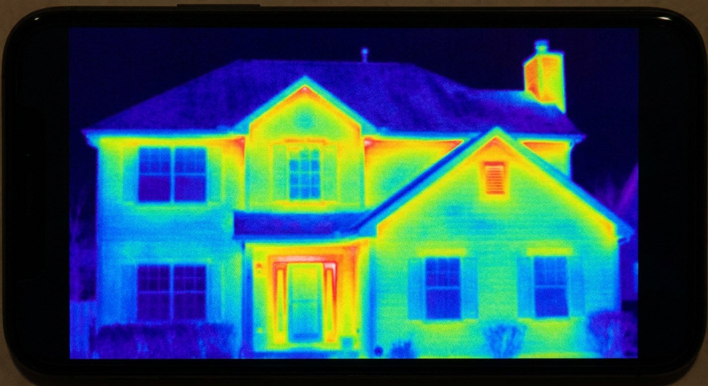 Auditeur énergétique inspectant une maison ancienne à Lyon pour préparer un rapport de rénovation