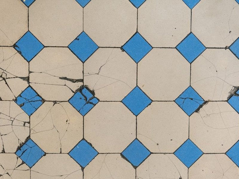 Dépose d'anciennes tomettes des années trente sur la dalle d'époque d'un appartement de Monplaisir à Lyon 8