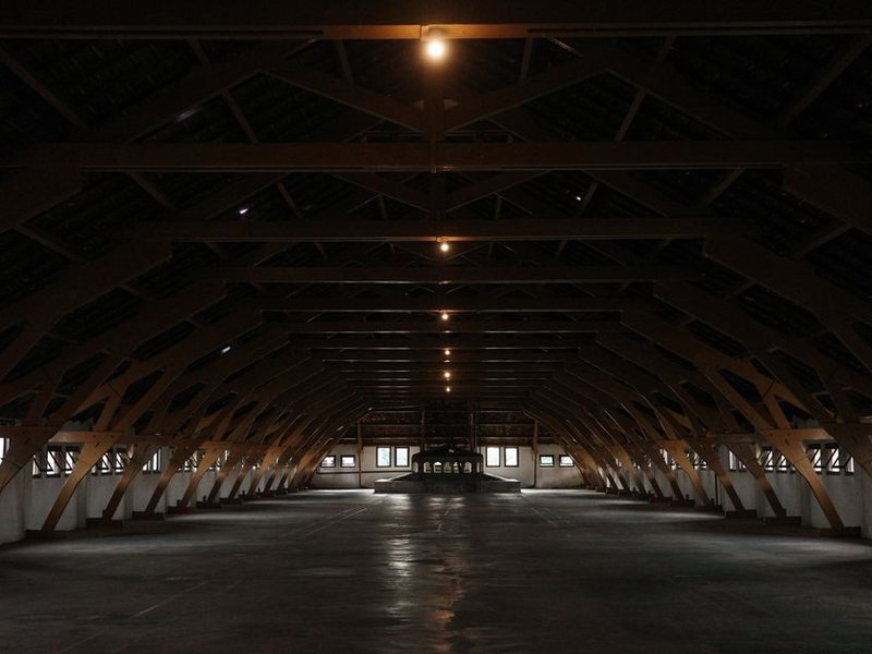 Reprise de la charpente traditionnelle en bois, pannes et chevrons, d'une maison ancienne en pierre du bourg viticole de Craponne avant pose d'une couverture neuve