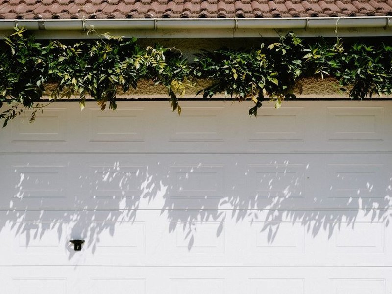 Nettoyage d'une gouttière encombrée de feuilles et de mousse sur un pavillon de lotissement à Mions