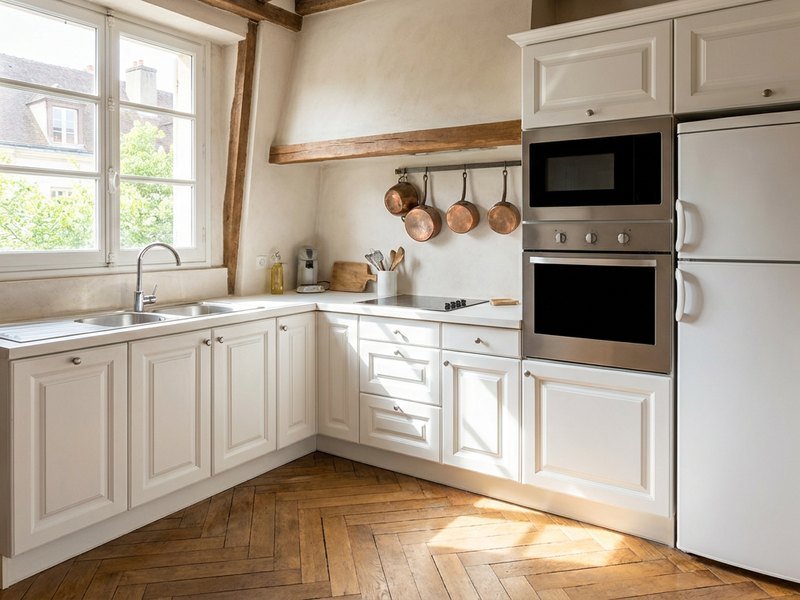 Cuisine en L conçue et posée dans un appartement à Lyon 6