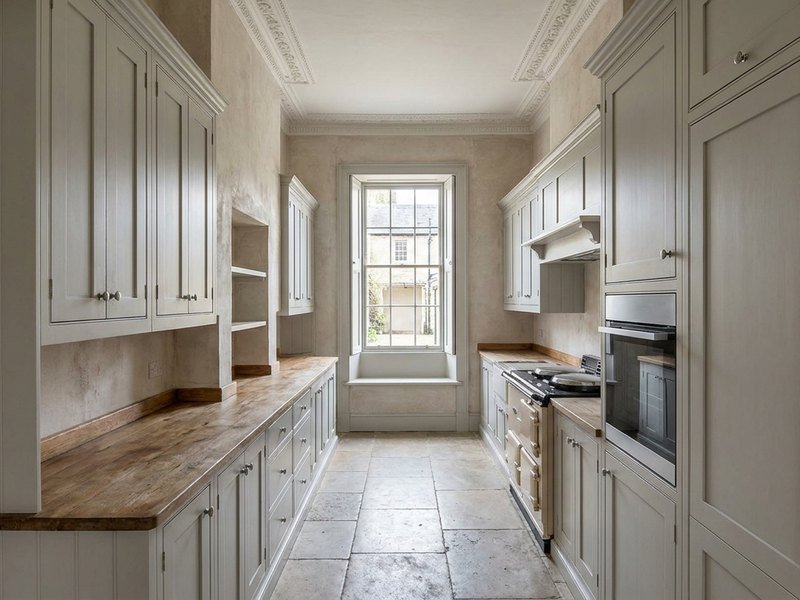 Cuisine en couloir sur mesure installée dans un immeuble ancien à Villeurbanne