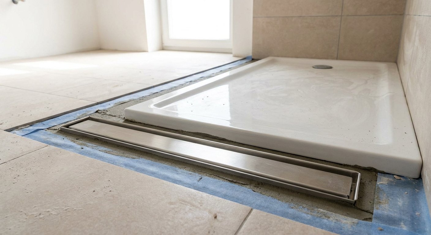 Receveur extra-plat posé pour une douche à l'italienne à Lyon