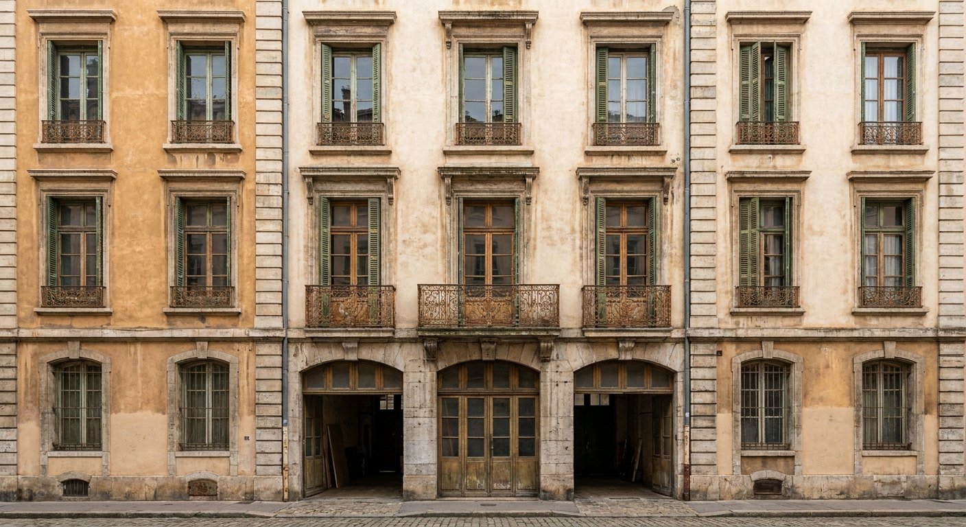 Immeuble ancien lyonnais et étiquette énergie DPE après rénovation à Lyon