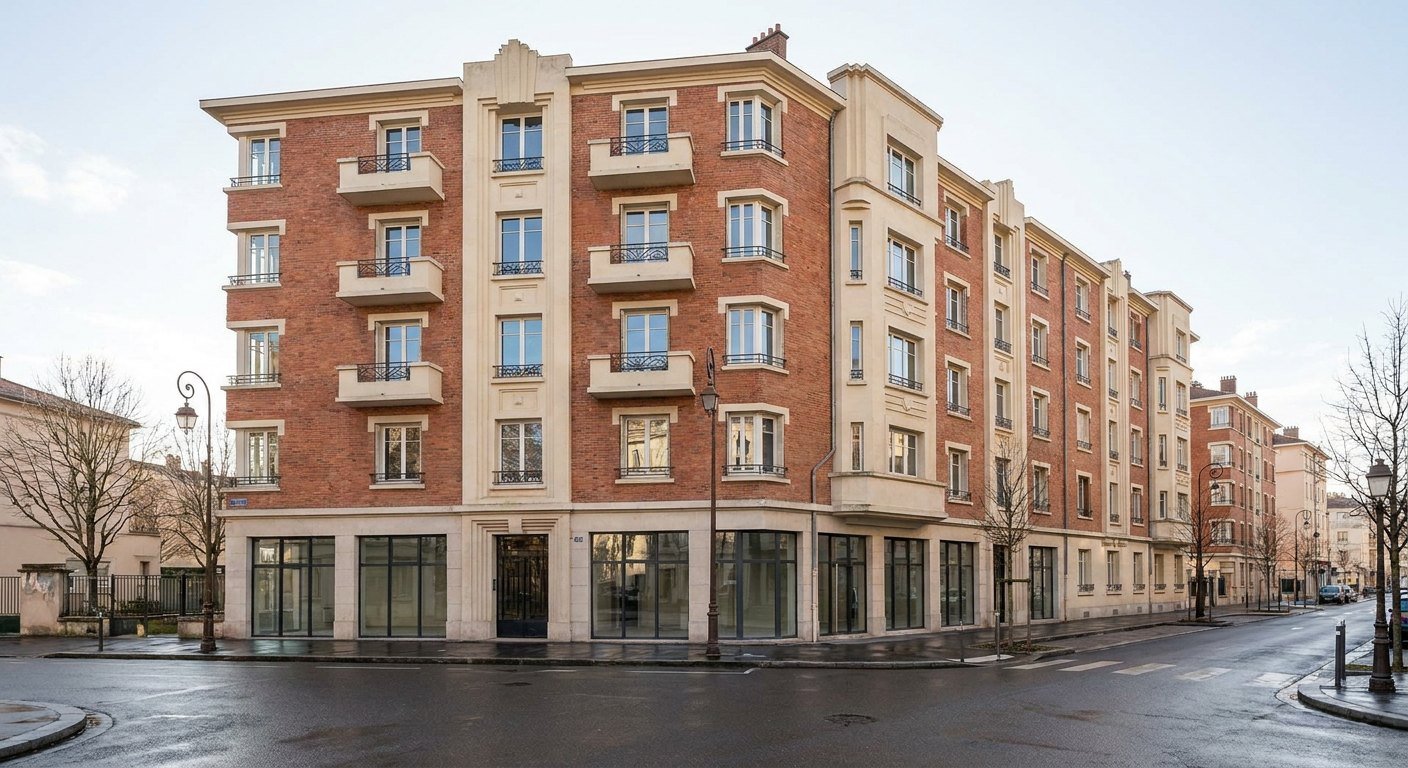 Étiquette énergie d'un logement rénové à Villeurbanne, classe DPE améliorée après travaux dans un immeuble en brique