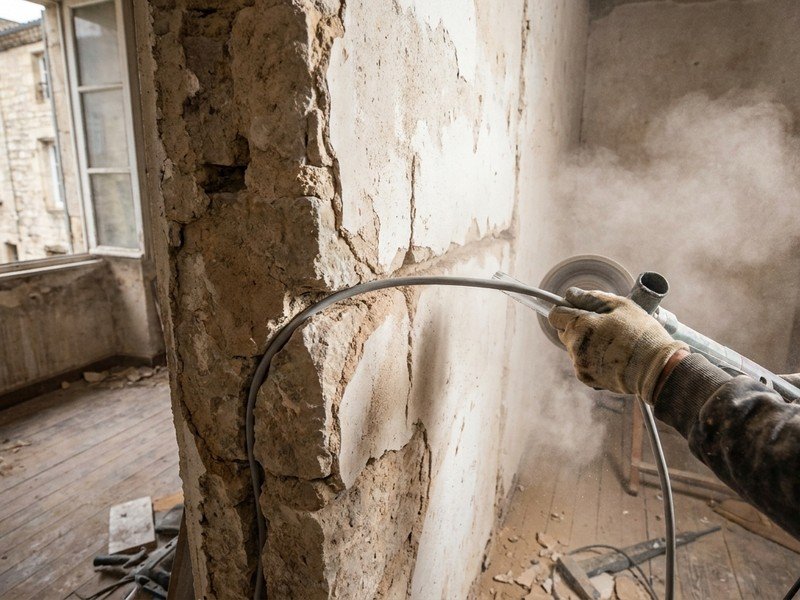 Mise aux normes électrique d'une maison de ville mitoyenne du vieux bourg d'Oullins