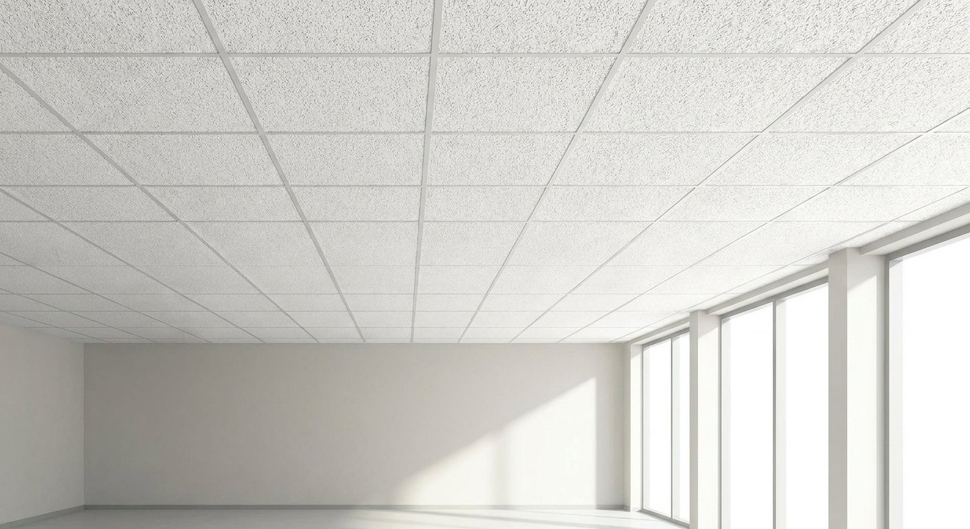Plafond suspendu à dalles démontables posé dans un local à Lyon