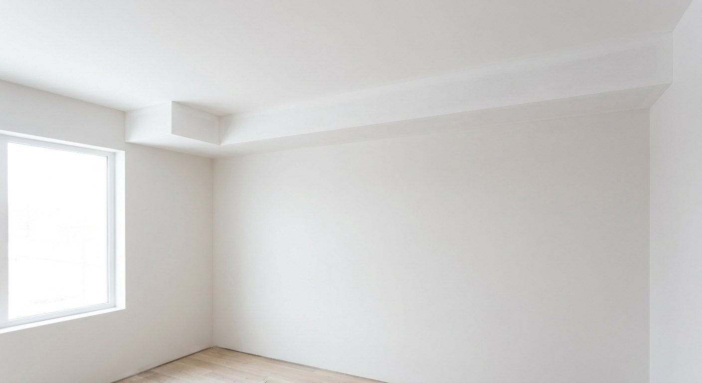 Retombée et caisson de faux plafond rattrapant un plafond abîmé à Lyon