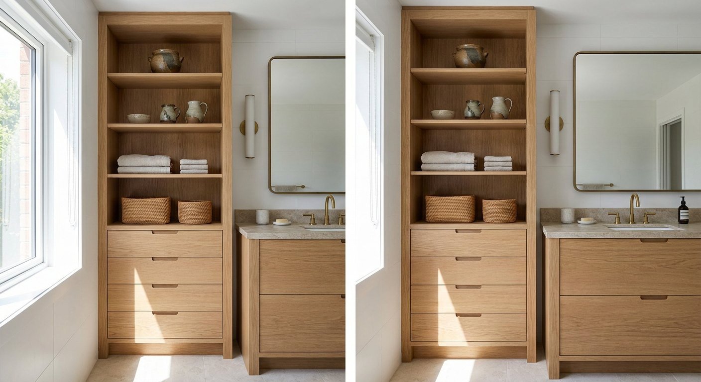 Rangements de salle de bain sur mesure : colonne et niches à Lyon