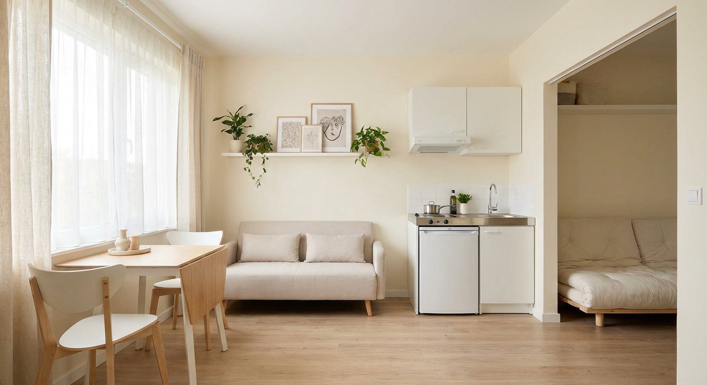 Chambre repeinte dans un appartement contemporain à Lyon