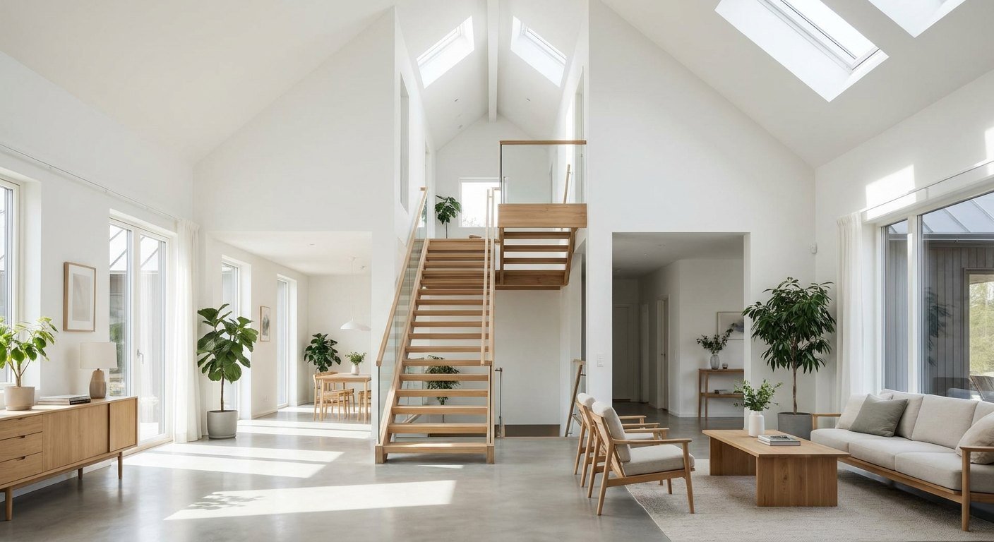 Artisans peintres repeignant l'intérieur d'une maison à Lyon, grands volumes et hauteurs