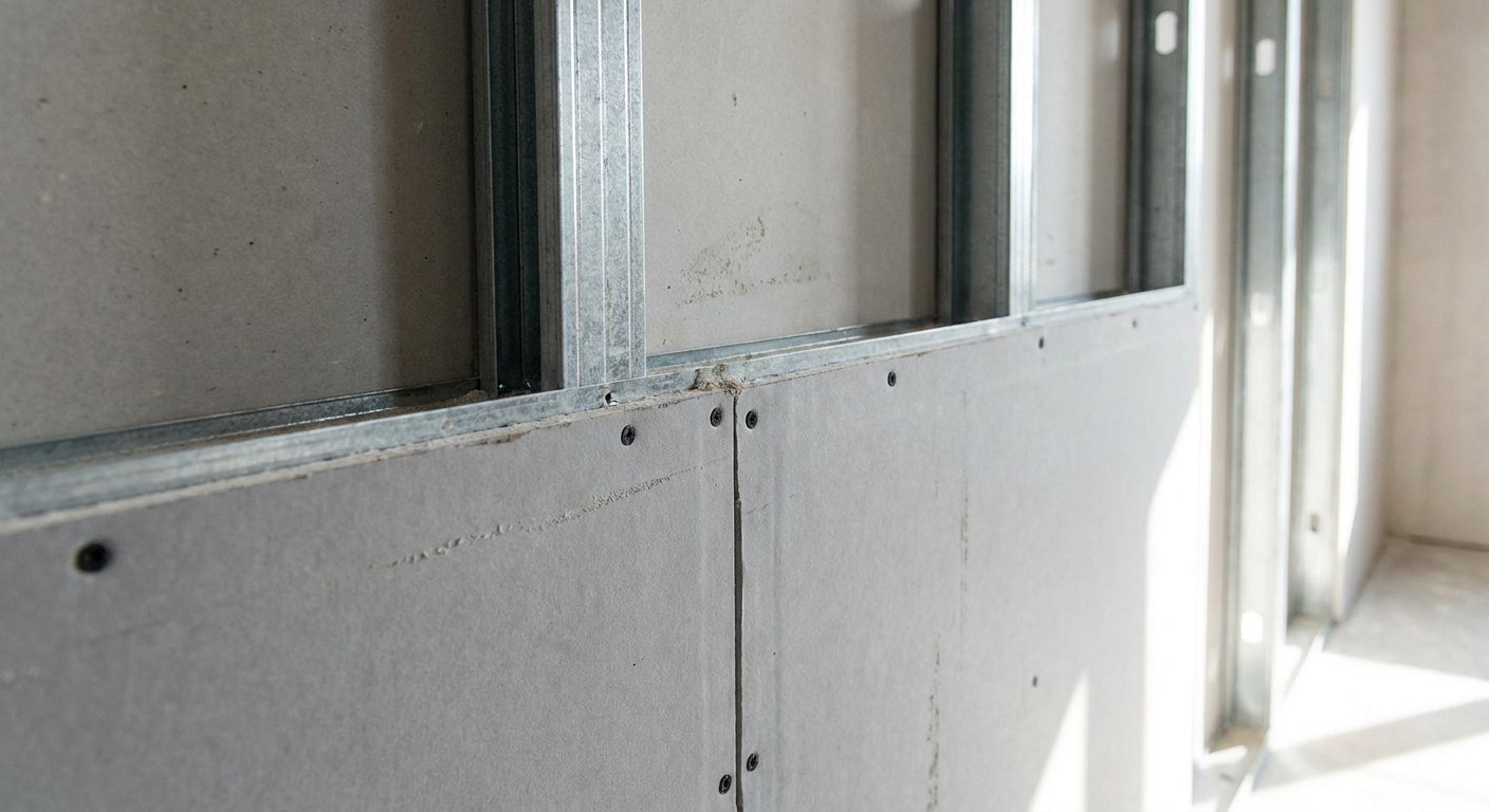 Pose d'une cloison en placo sur ossature métallique à Lyon