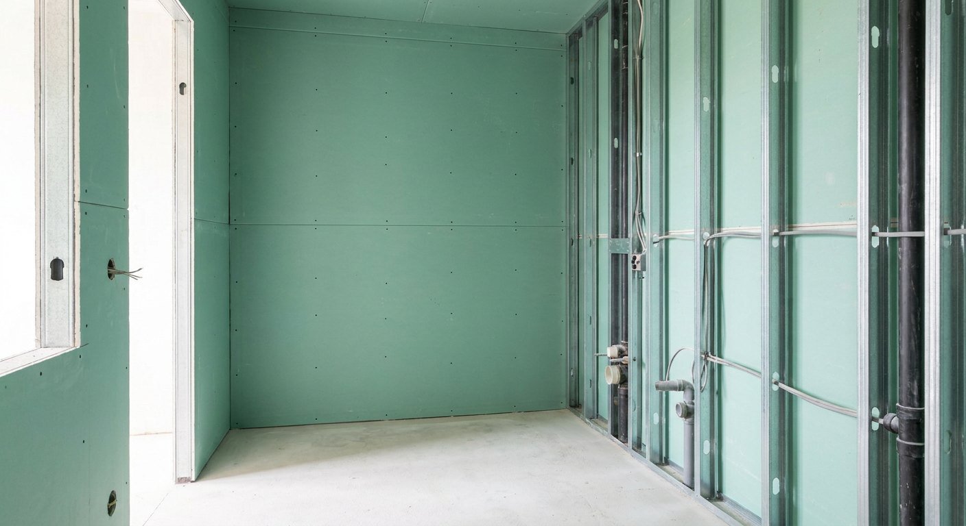 Pose de placo hydrofuge dans une salle de bain à Lyon
