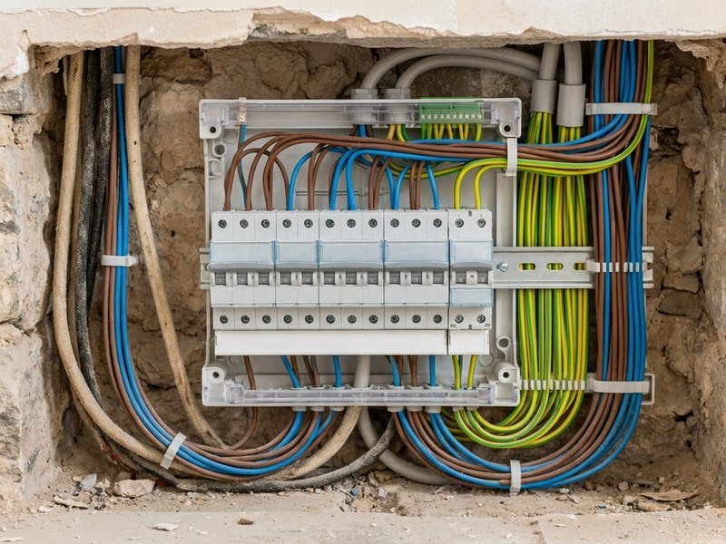 Tableau électrique neuf installé lors de la remise aux normes d'un appartement ancien à Lyon
