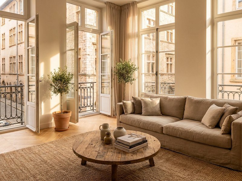 Appartement lyonnais rénové clé en main, pièce de vie livrée prête à habiter