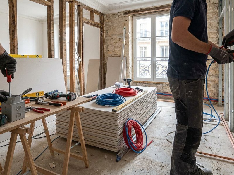 Plusieurs corps d'état coordonnés sur une rénovation complète à Lyon