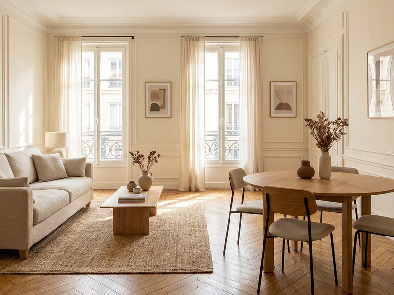 Intérieur agencé et livré prêt à vivre après une rénovation clé en main à Lyon