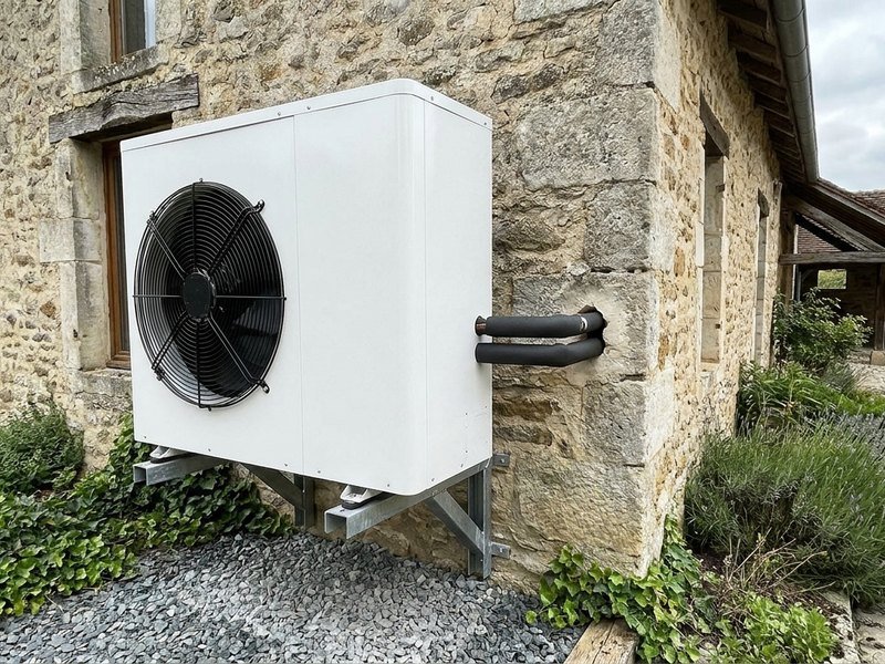 Pompe à chaleur air eau installée en remplacement d'une chaudière lors d'une rénovation énergétique