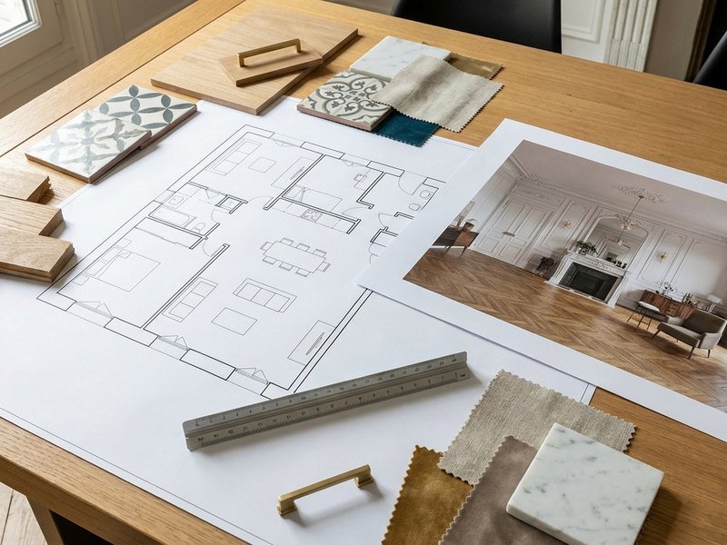 Plans d'agencement et vue 3D d'un appartement lyonnais étudiés avant les travaux