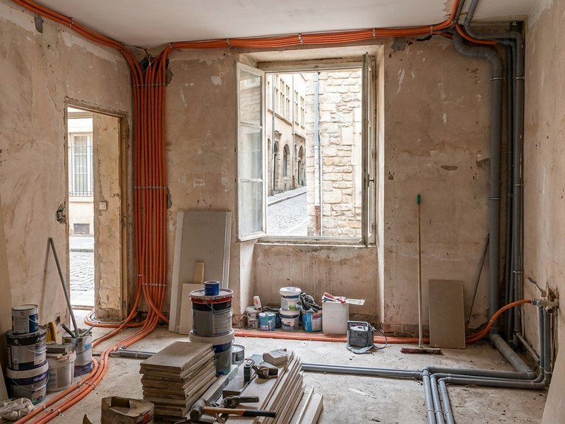 Chantier de rénovation complète d'un lot locatif acquis à Lyon, tous corps d'état