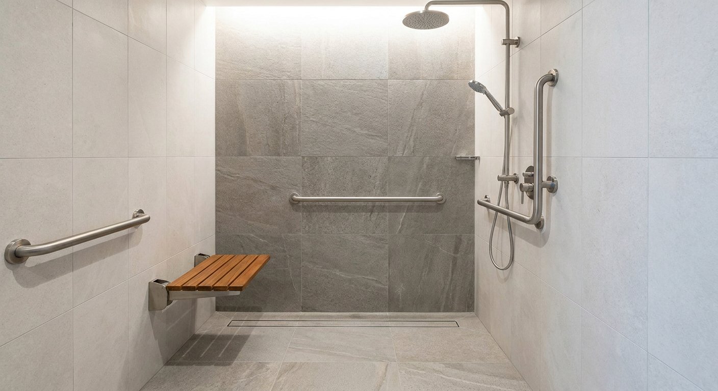 Salle de bain accessible aux personnes à mobilité réduite à Lyon